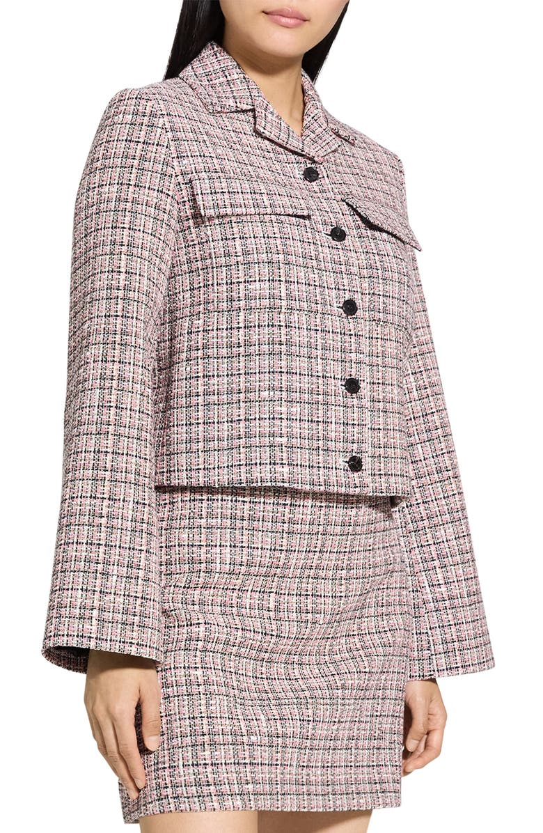 Theory Tweed Crop Jacket, Alternate, color, Pink Multi