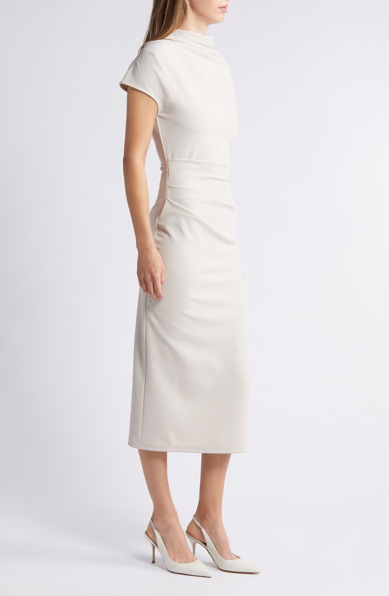 NIKKI LUND Kathleen Midi Sheath Dress, Alternate, color, Beige
