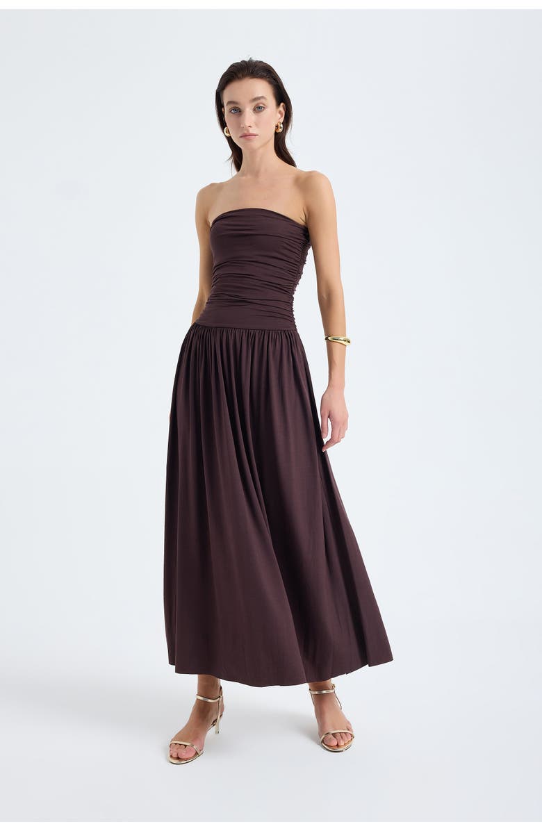 Monlicia Aluna Strapless Maxi Dress, Alternate, color, Brown