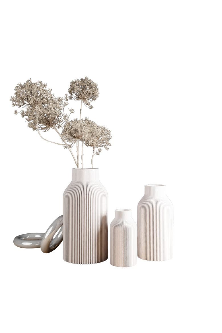 Bottle Vase - Set Of 3 Vases, Main, color, Pure White - No Insert