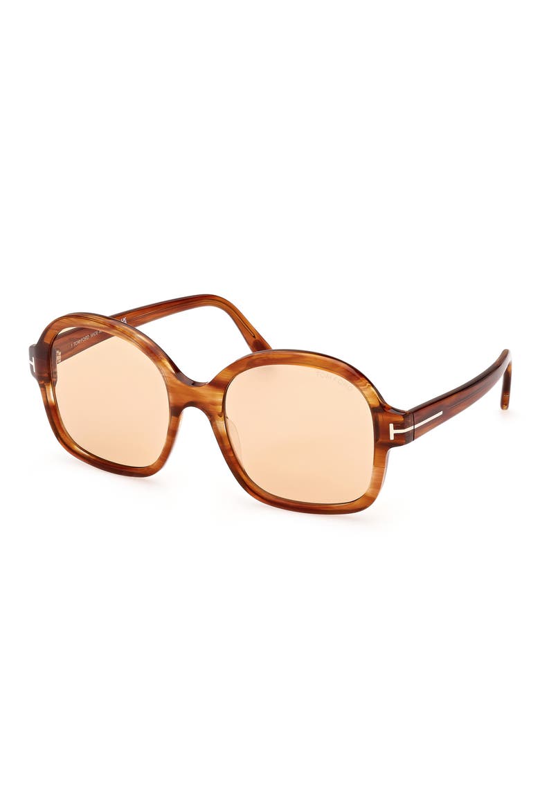 Hanley 57mm Photochromic Butterfly Sunglasses, Alternate, color, SHINY AMBER/ BROWN CHROMIC