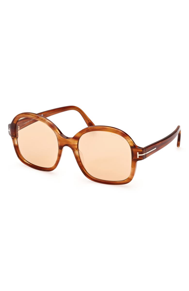 TOM FORD Hanley 57mm Photochromic Butterfly Sunglasses, Alternate, color,