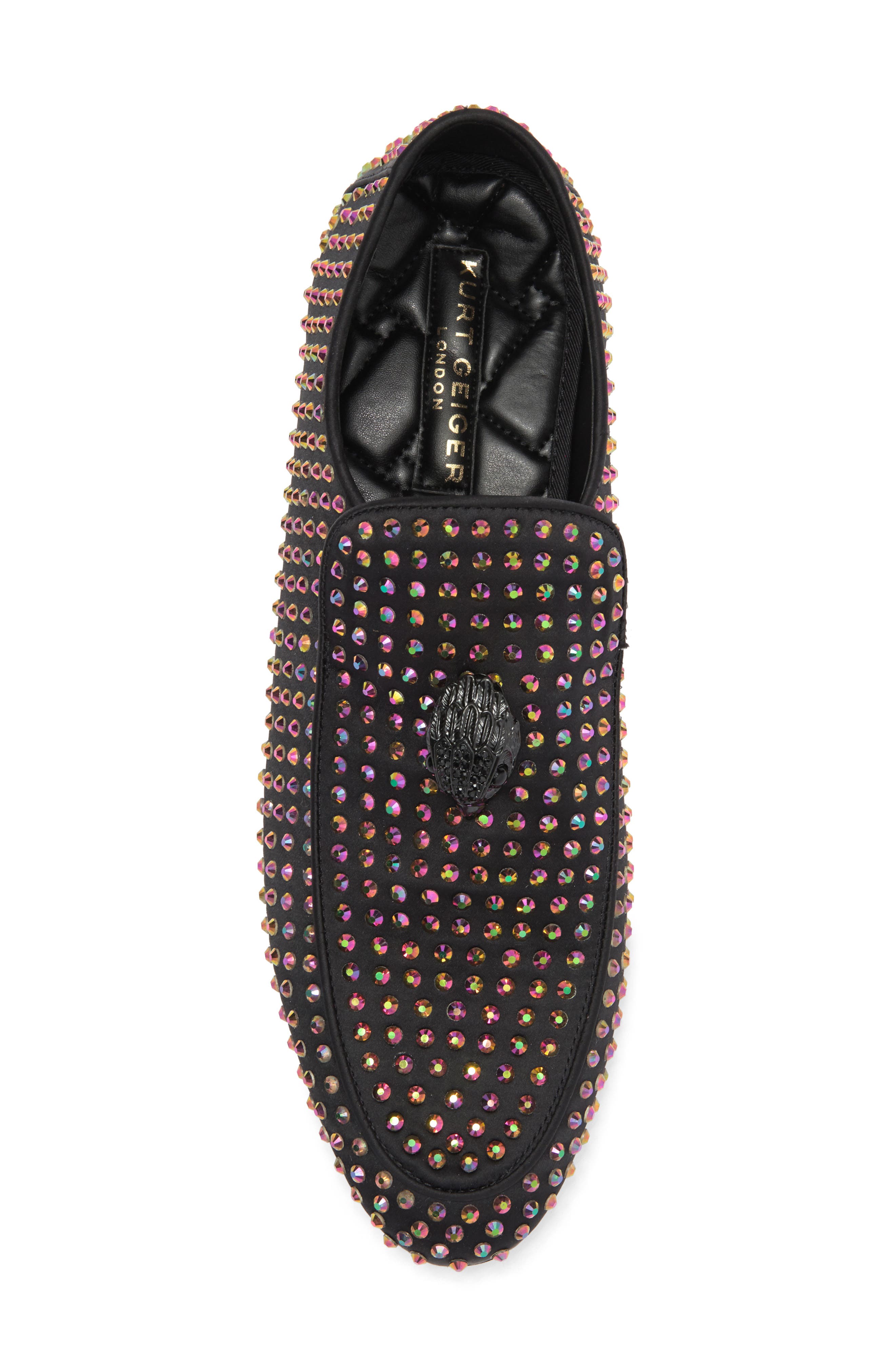 Kurt Geiger London Hugh Eagle's Head Crystal Stud Loafer, Alternate, color, 