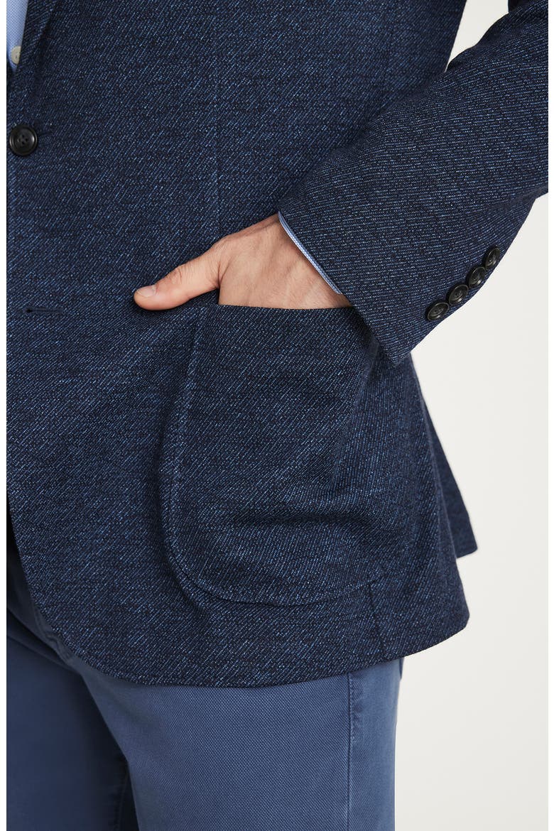 Matteo Wool & Cotton Twill Knit Blazer, Alternate, color, DARK NAVY