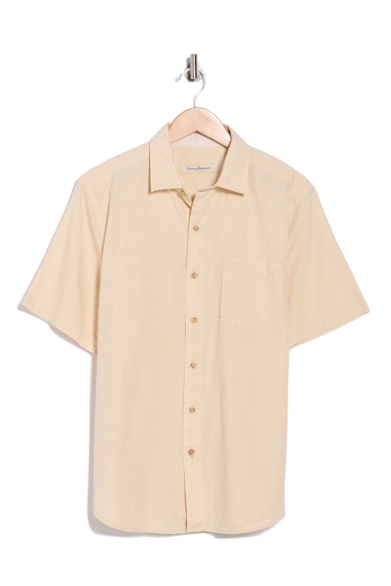 Dockside Dobby Short Sleeve Button-Up Shirt, Alternate, color, COCONUT CREAM