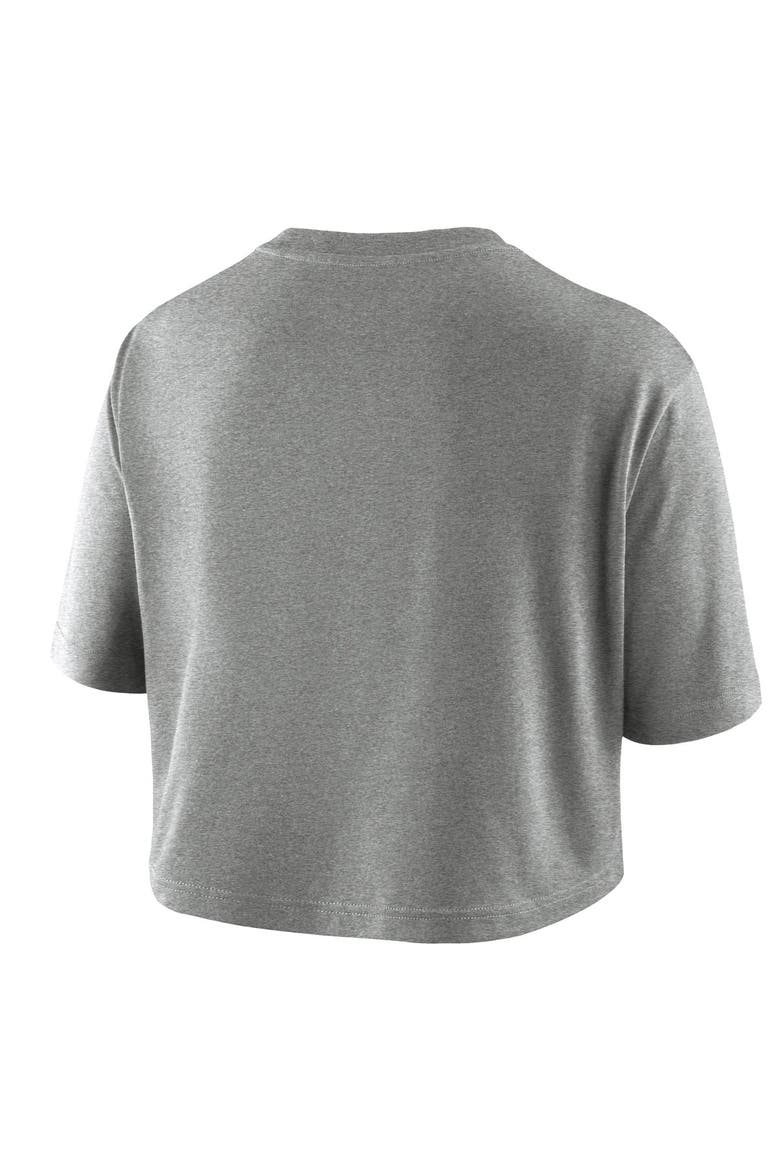 Women's Nike Heather Gray Pitt Panthers Dri-FIT Cropped T-Shirt, Alternate, color, Heather Gray