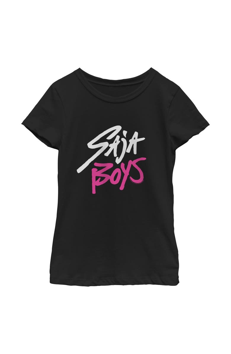KPop Demon Hunters Girl's KPop Demon Hunters Saja Boys Logo  Graphic T-Shirt, Main, color, Black