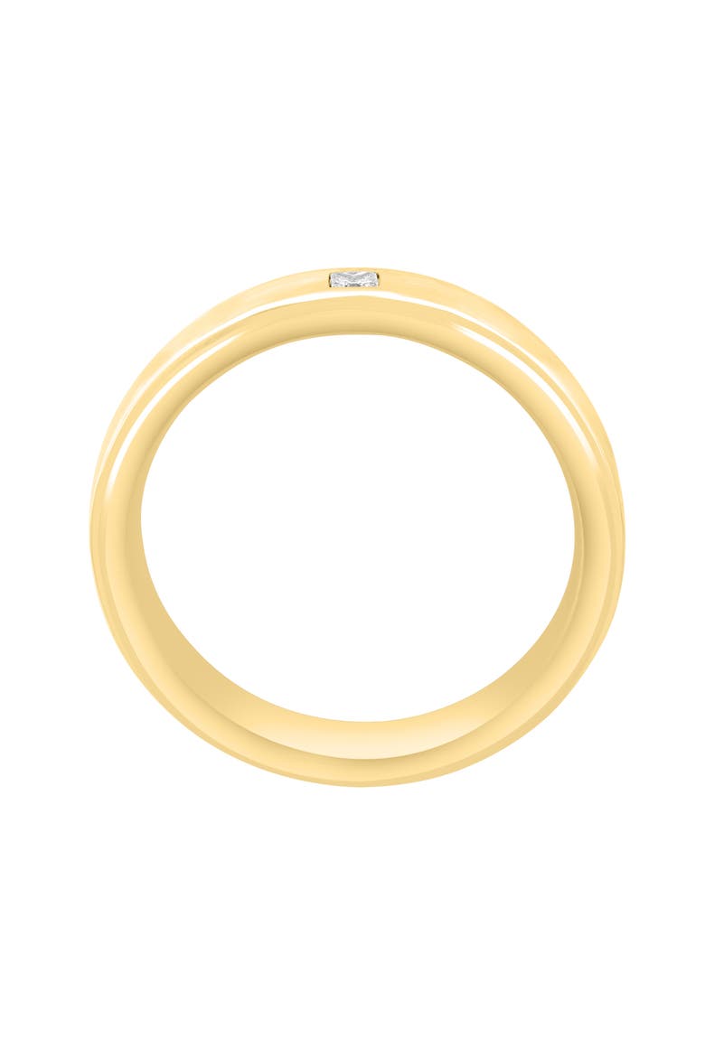 Sterling Silver Princess Cut Diamond Band Ring, Alternate, color, GOLD