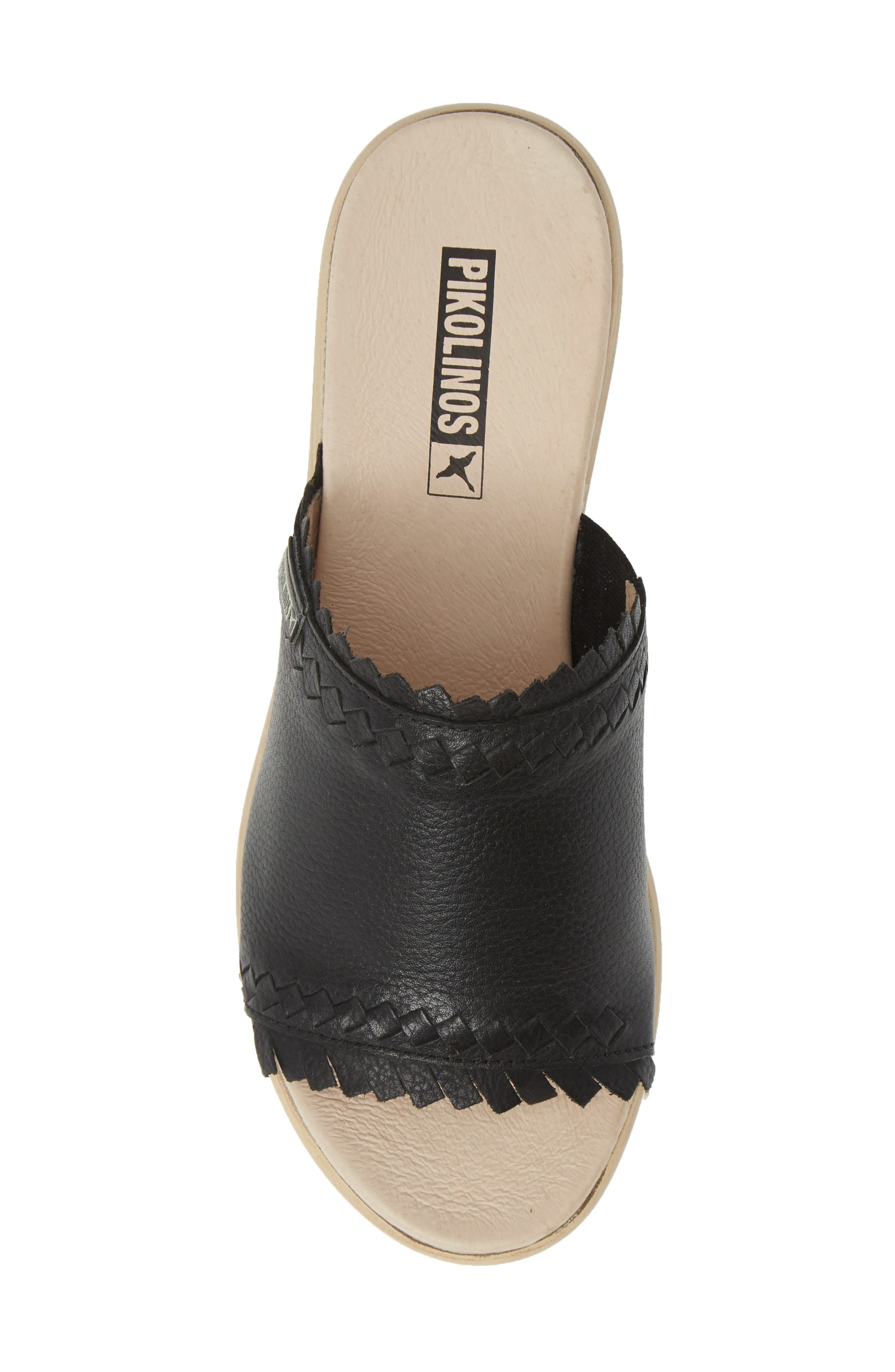 Costacabana Platform Slide Sandal, Alternate, color, BLACK LEATHER