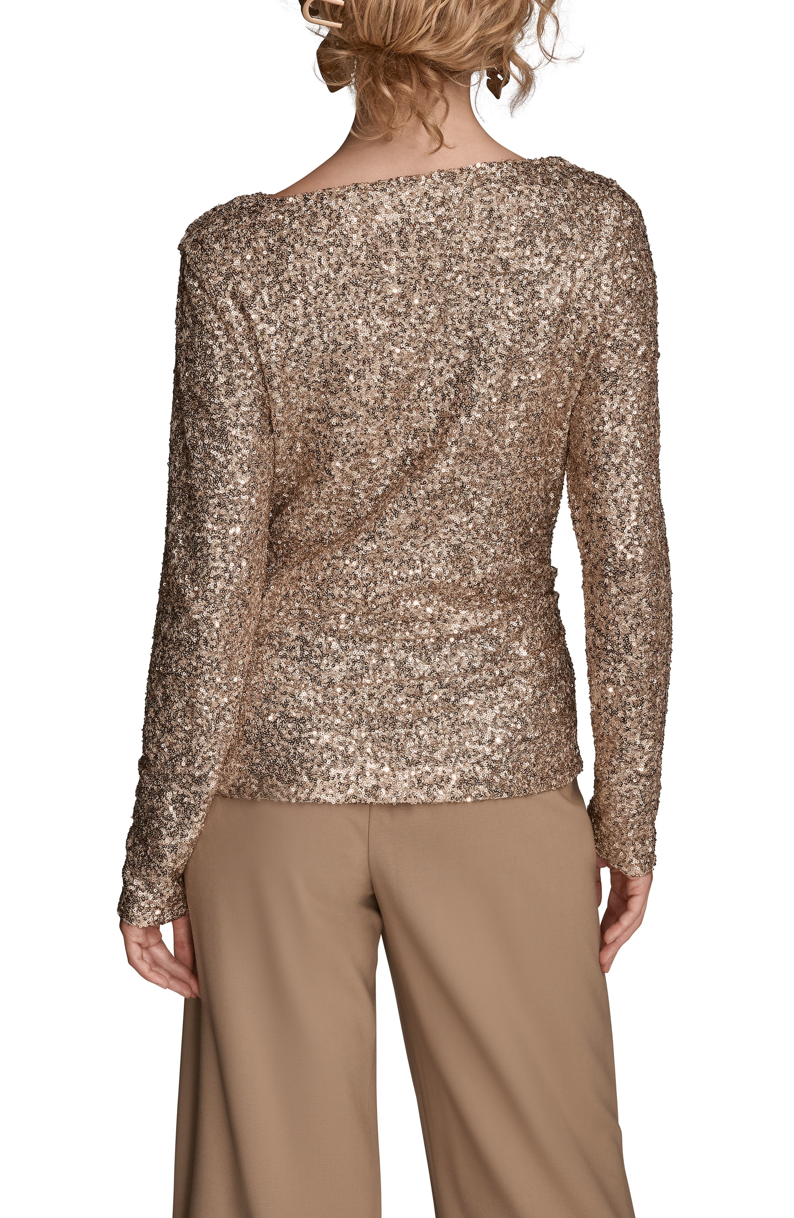 Sequin Pleated Shoulder Top - image 2