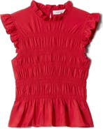 & Other Stories Smocked Ruffle Trim Top
