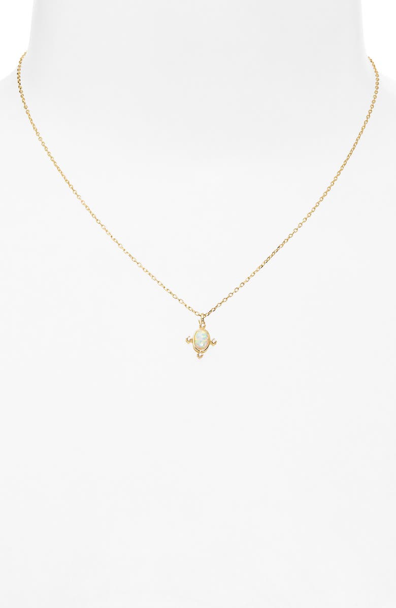 ARGENTO VIVO Imitation Opal & Cubic Zirconia Pendant Necklace, Alternate, color, Gold