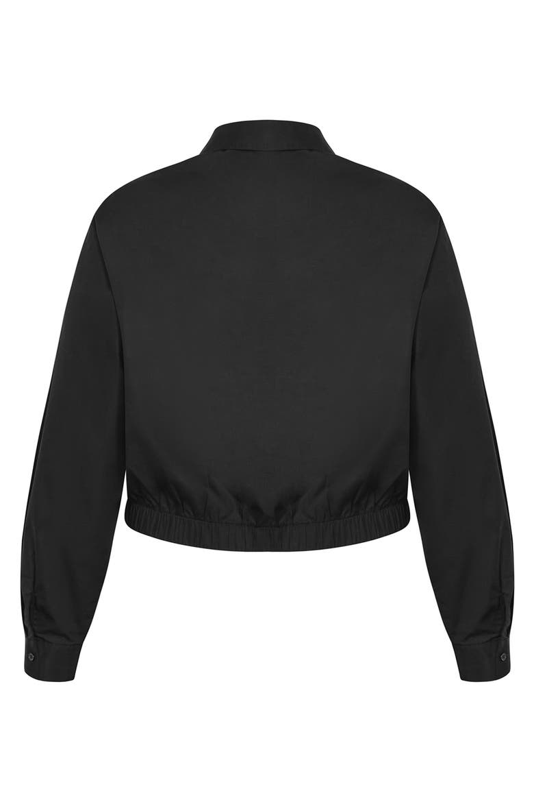 Classic Crop Button-Up Shirt, Alternate, color, BLACK