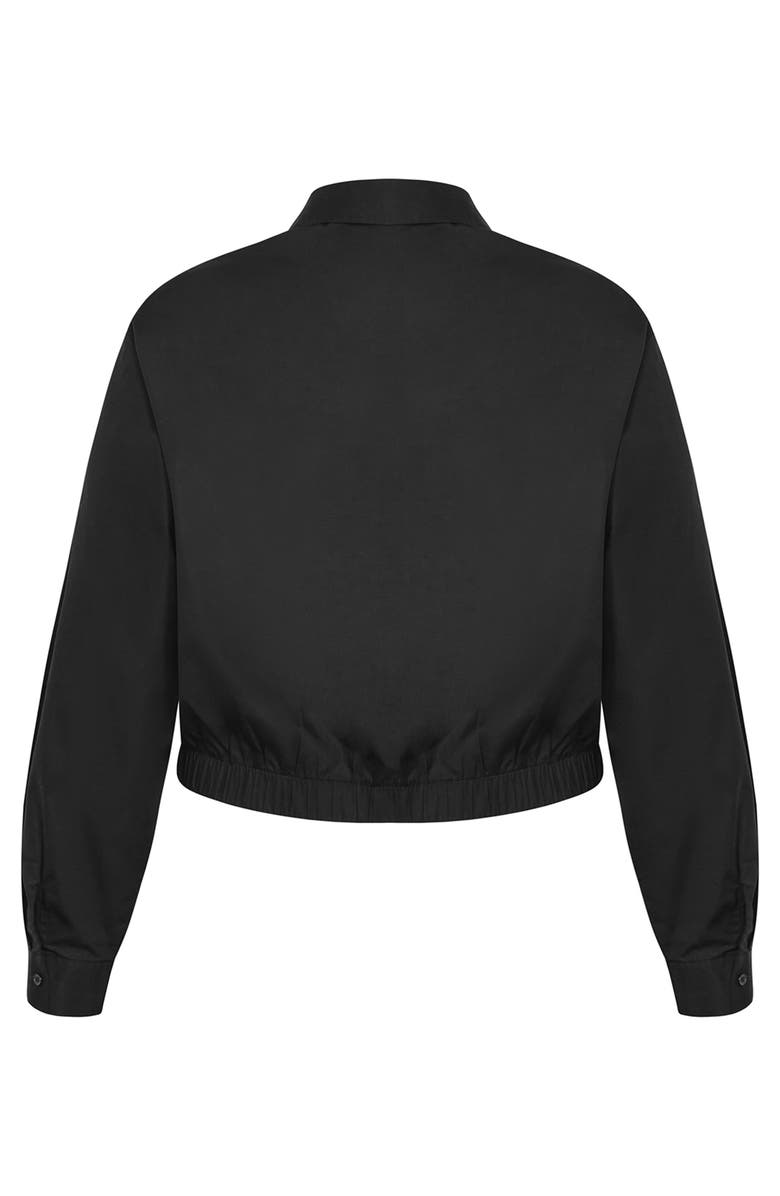 City Chic Classic Crop Button-Up Shirt, Alternate, color, Black