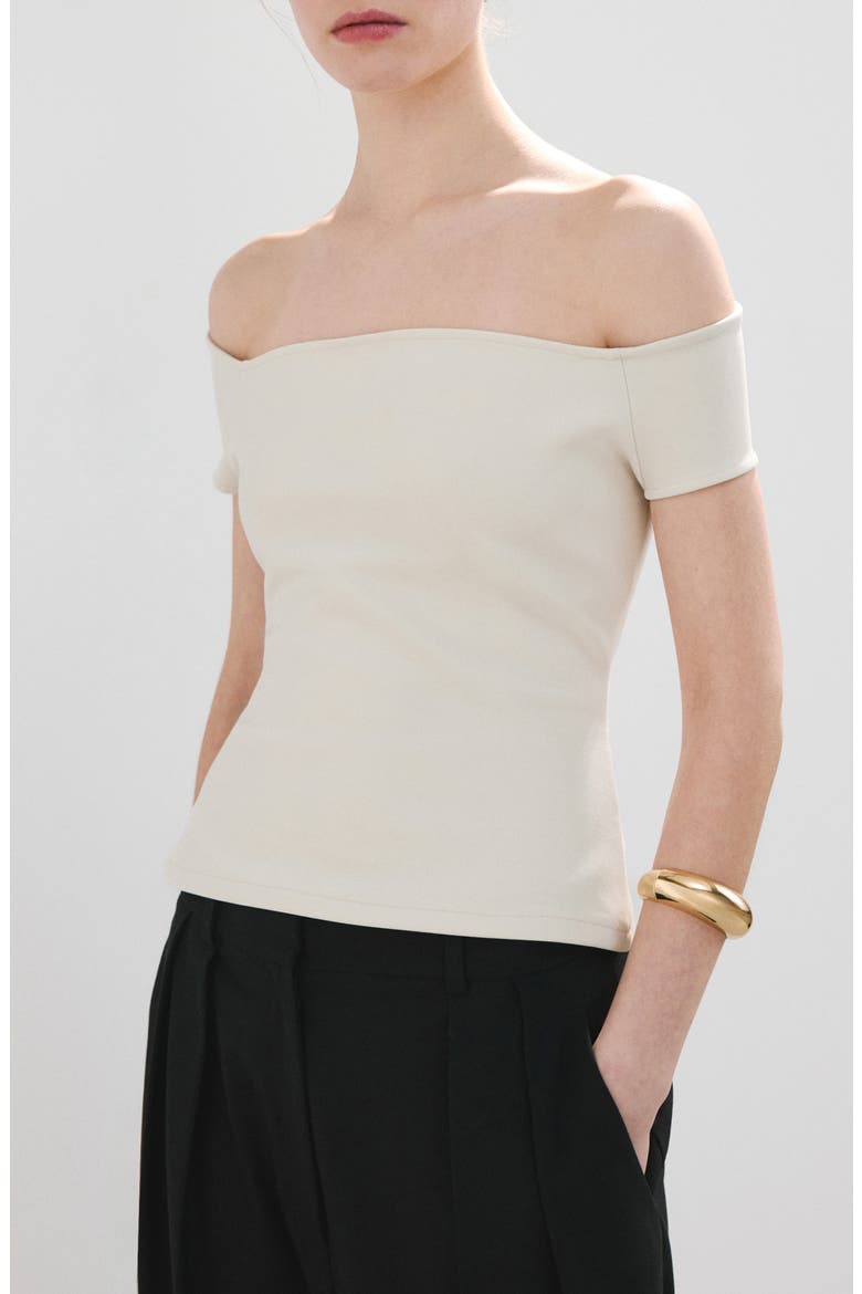 Off the Shoulder Fitted Top, Main, color, IVORY