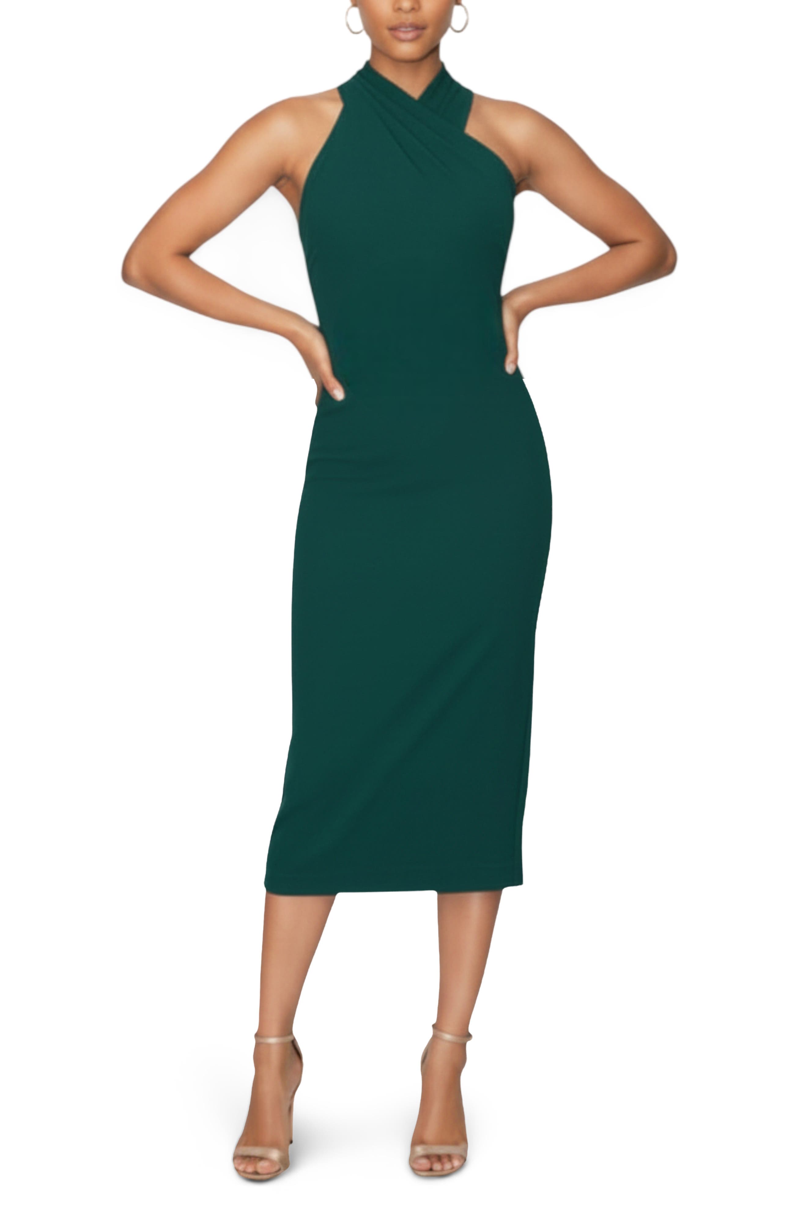 crossover halter midi dress Rachel Rachel Roy Harland Midi Dress - Pink