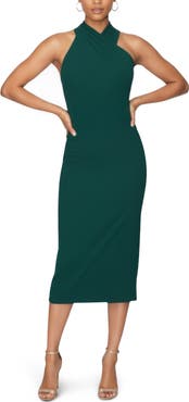 RACHEL Rachel Roy Harland Crossover Halter Midi Dress