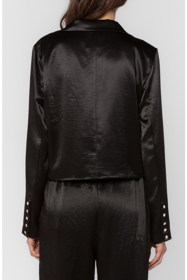 Lito Cropped Tuxedo Jacket, Alternate, color, BLACK