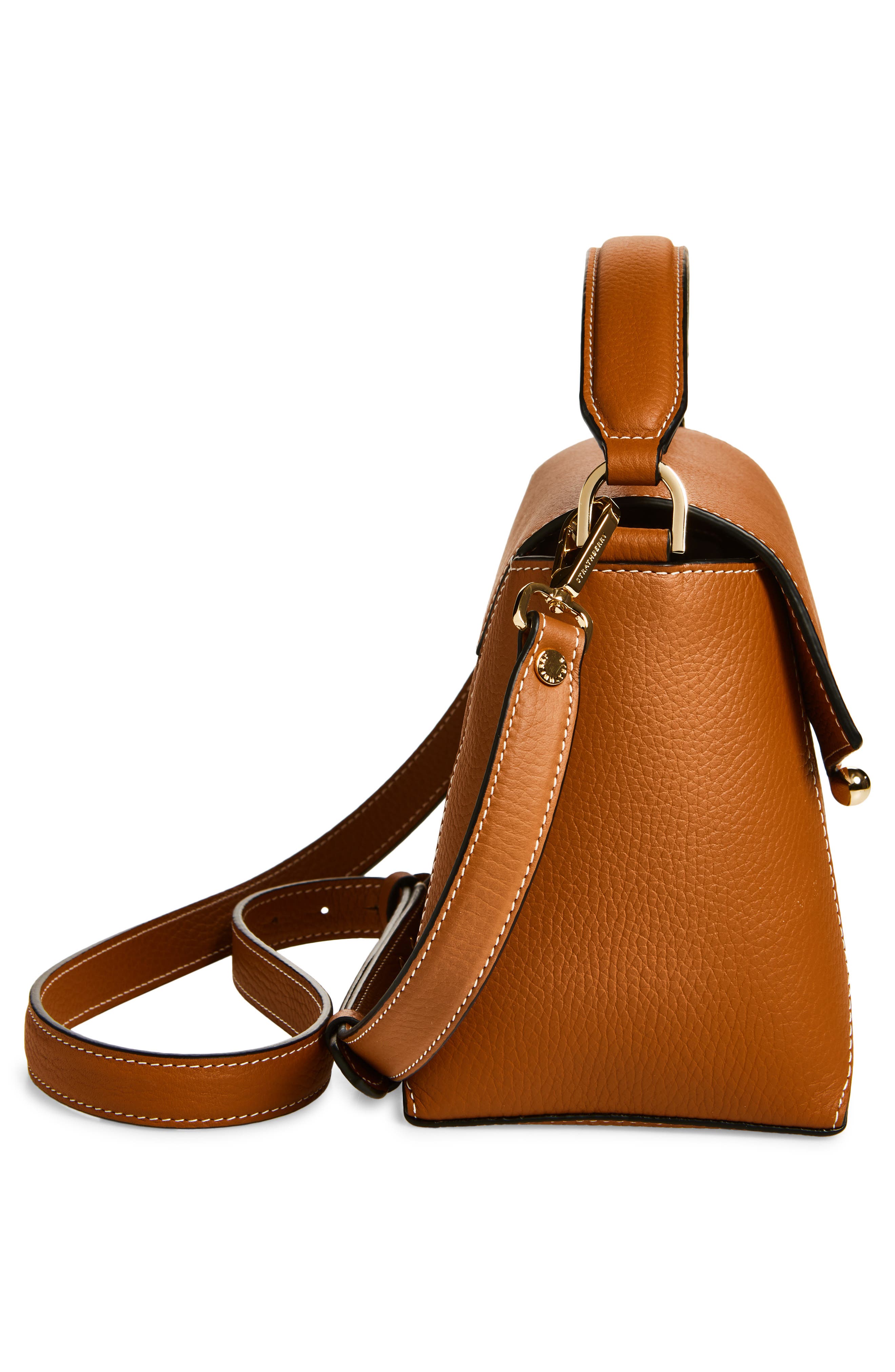 Strathberry Mosaic Leather Top Handle Bag, Alternate, color, Tan - Vanilla Stitch