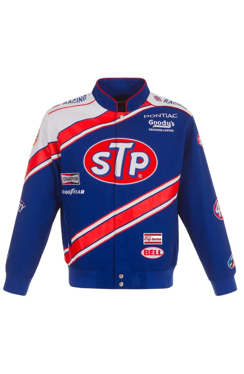 JH DESIGN Men's JH Design Blue/White Richard Petty STP Full-Snap Twill Uniform Jacket, Alternate, color, Blue