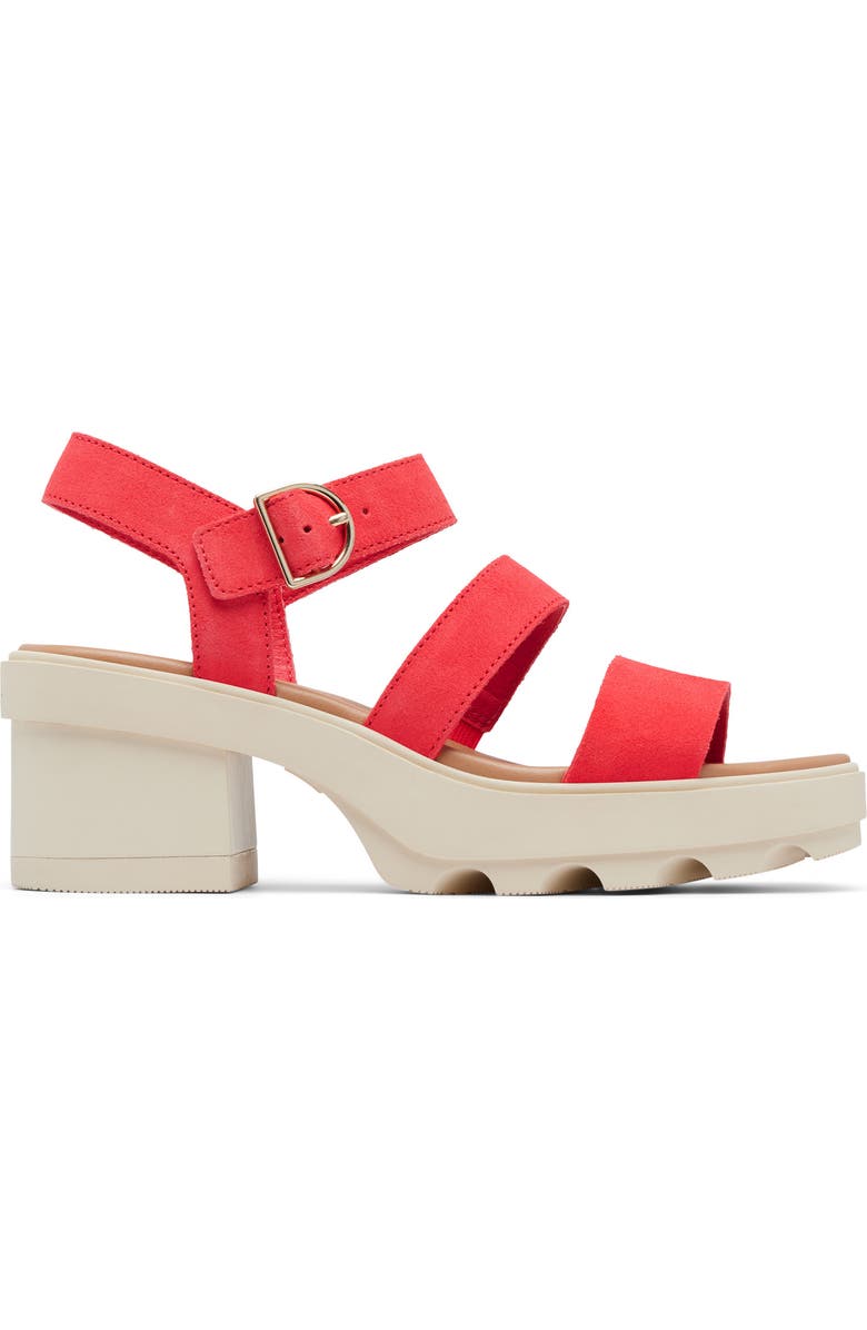 SOREL Joanie Ankle Strap Platform Sandal, Alternate, color, Red Glo/ Honey White