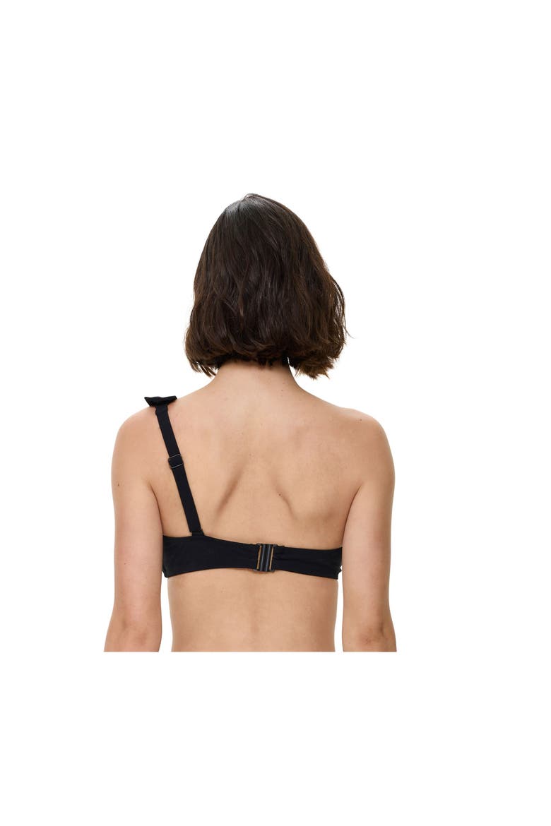 Modern Muse One Shoulder Bikini Top, Alternate, color, Black