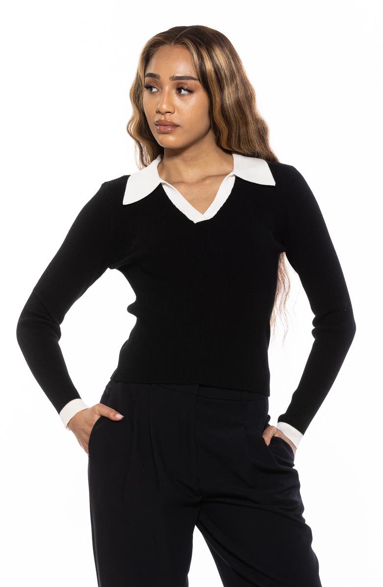 Alexia Admor Collar Knit Top, Alternate, color,