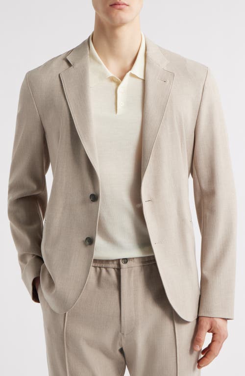 Emporio Armani Mélange Stretch Gabardine Sport Coat In Sand