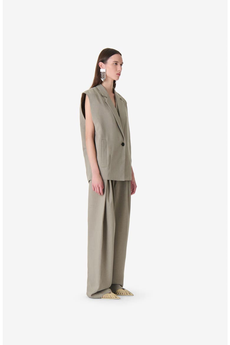 Soledad Tailored Vest, Alternate, color, OLIVE GREEN