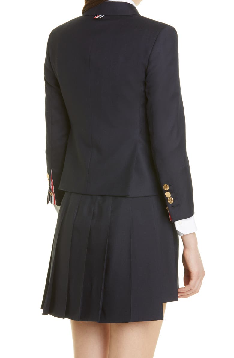 Thom Browne Women's High Armhole Wool Jacket, Alternate, color, Navy