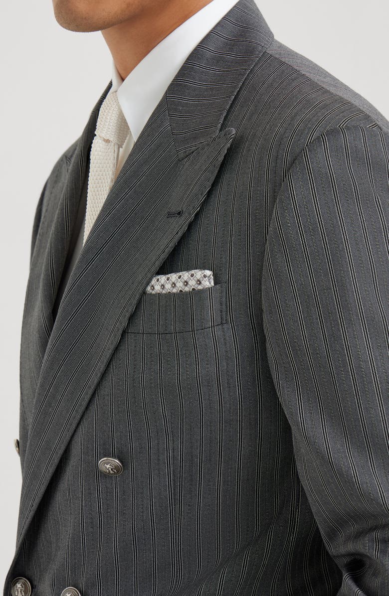 Brunello Cucinelli Pocket square with pattern, Alternate, color, Light Grey