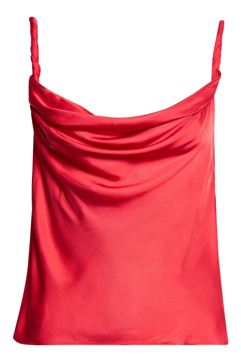 Monique Twist Strap Cowl Neck Shell, Alternate, color, HIBISCUS