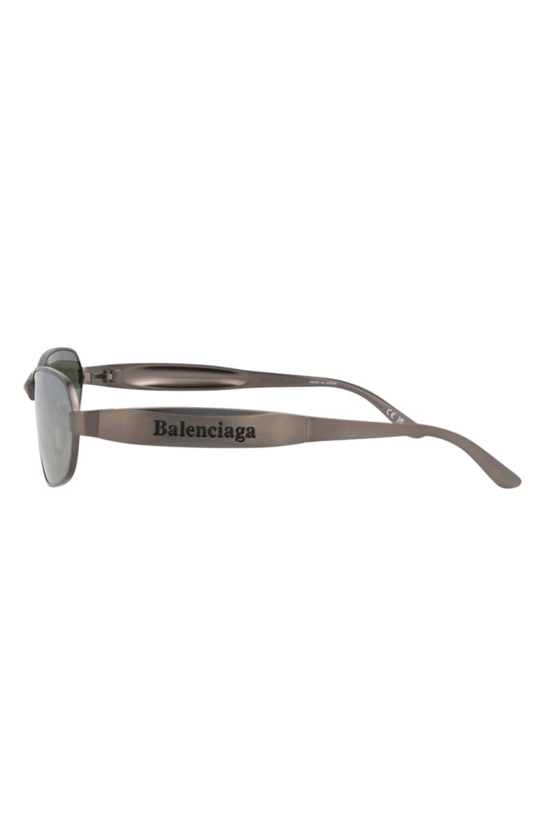 Balenciaga 66mm Novelty Sunglasses, Alternate, color, Ruthenium Ruthenium Green