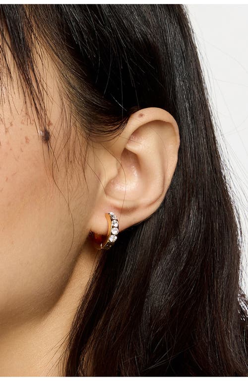 Bimba Y Lola Mini Hoop Earrings With Crystals In Gold
