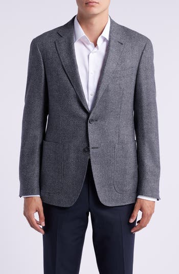 Canali Kei Trim Fit Geometric Textured Wool Sport Coat Nordstromrack