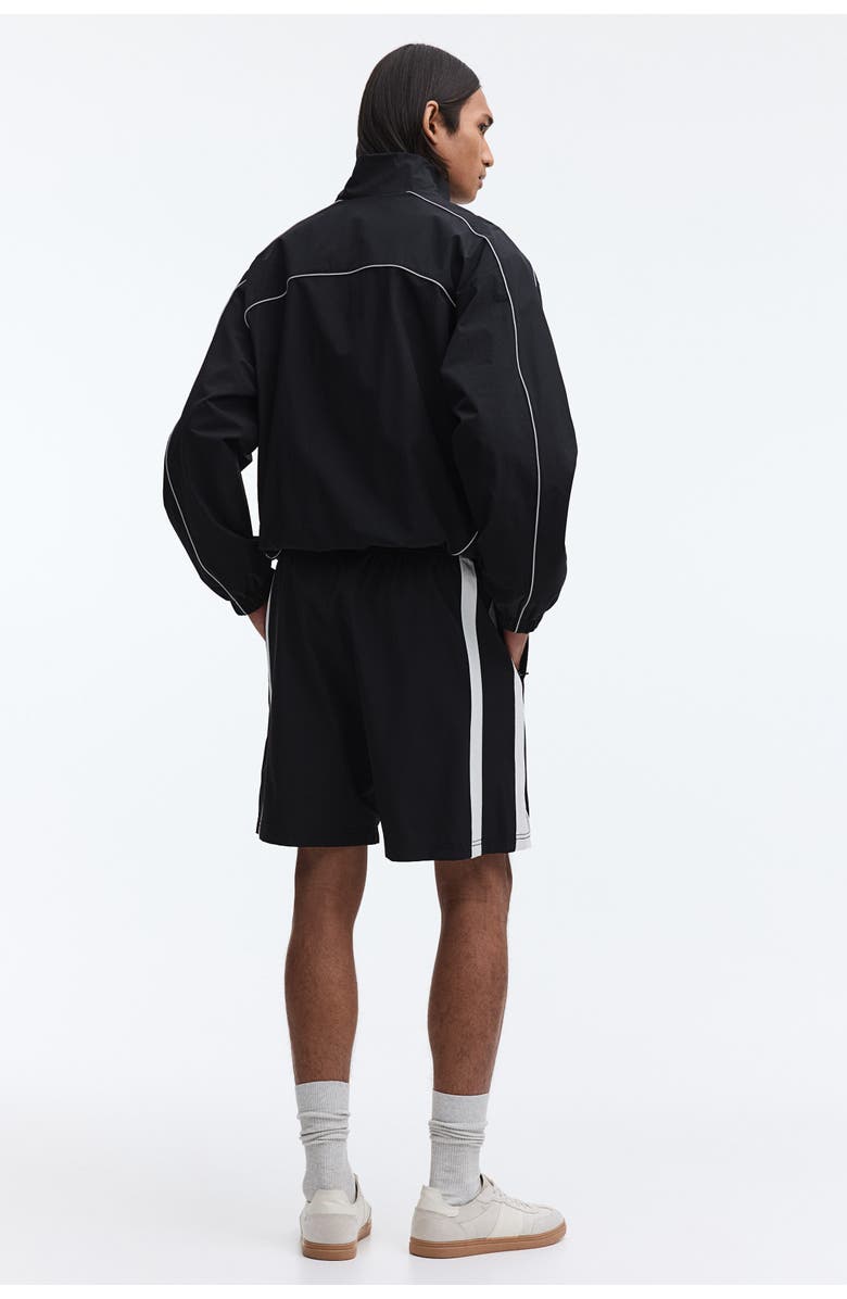 H&M Regular Fit Track Shorts, Alternate, color, Black/Color Block