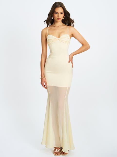 Zayne Ruch Breast Chiffon Mermaid Maxi Dress