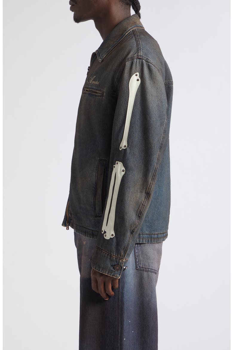 Bones Denim Jacket, Alternate, color, DARK DUST