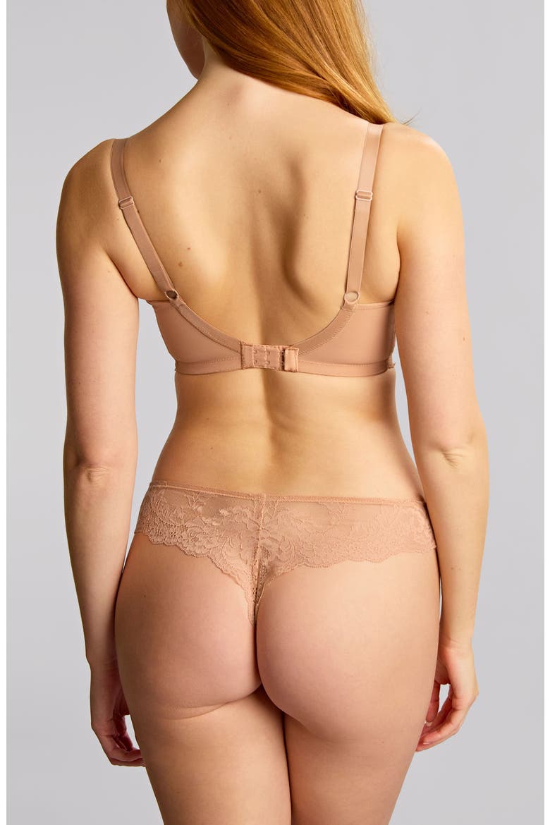 Ana Lace Trim Thong, Alternate, color, HONEY