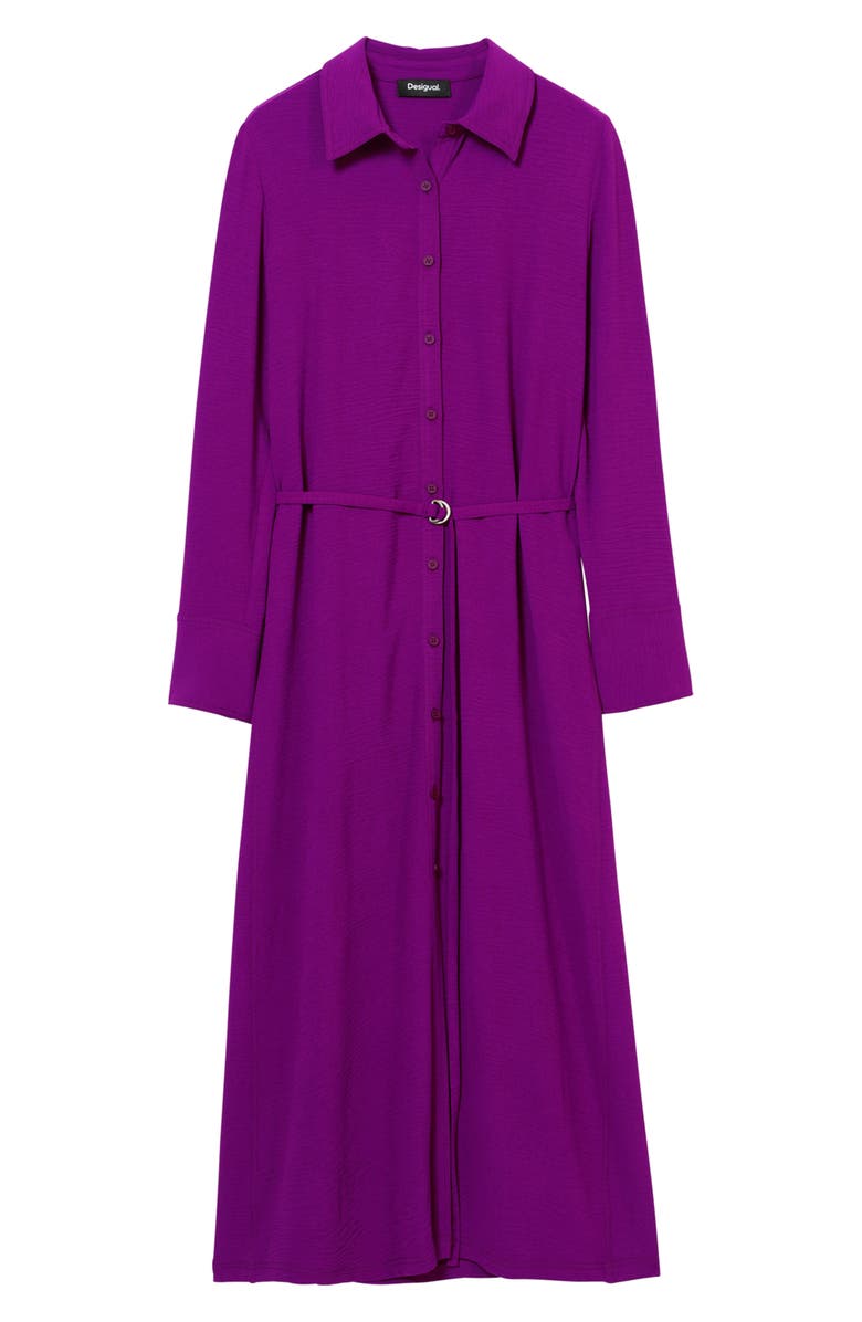 Desigual Washington Long Sleeve Shirtdress, Alternate, color, Purple