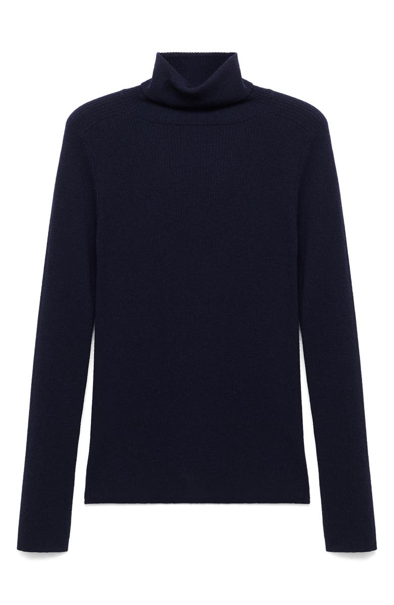 MANGO Turtleneck Wool Sweater, Main, color, Dark Navy