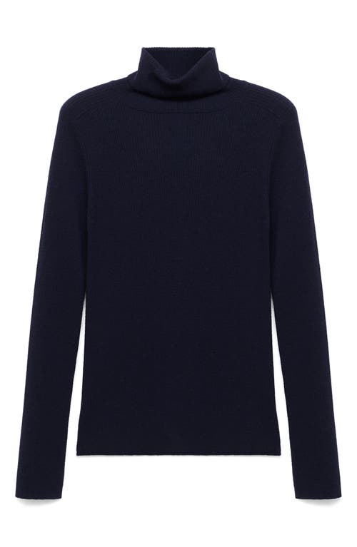 Mango Turtleneck Wool Sweater In Blue
