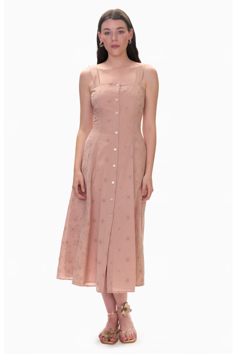 Gabrielle Embroidered Dress, Main, color, Desert Rose