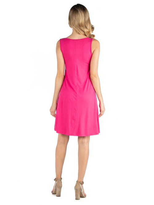 24seven Comfort Apparel Maternity A-line Slim Fit And Flare Dress In Pink