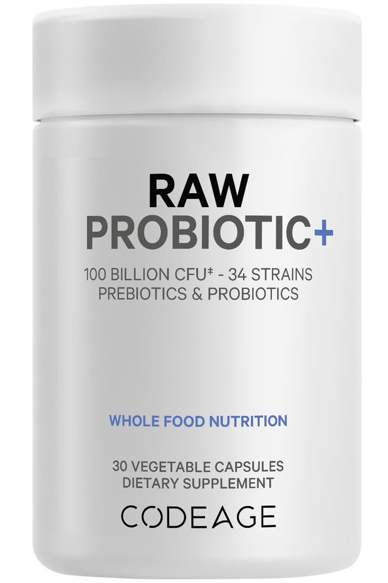 Raw Probiotic+ 100 Billion CFU Supplement, Main, color, White