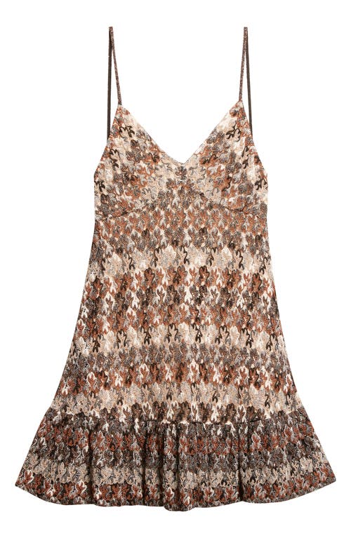 Missoni Knit Metallic Lace Minidress In Brown