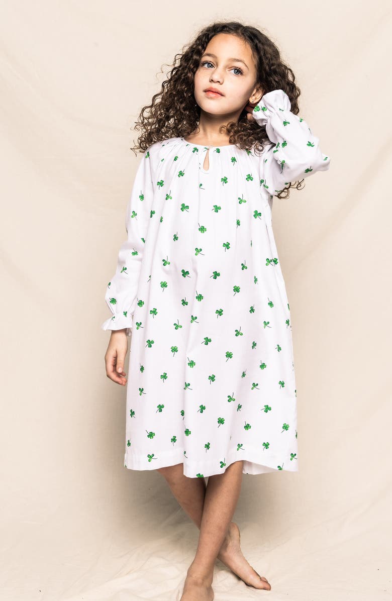 Petite Plume Kids' Delphine Shamrocks Nightgown, Alternate, color,