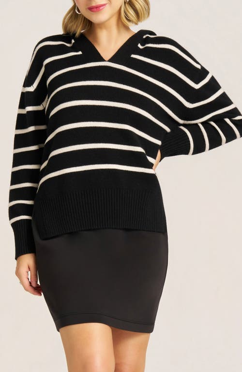 Matty M . Juno Stripe Hooded Sweater In Multi