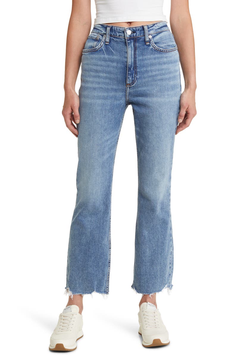 rag & bone Casey Raw Hem High Waist Ankle Flare Jeans, Main, color, 