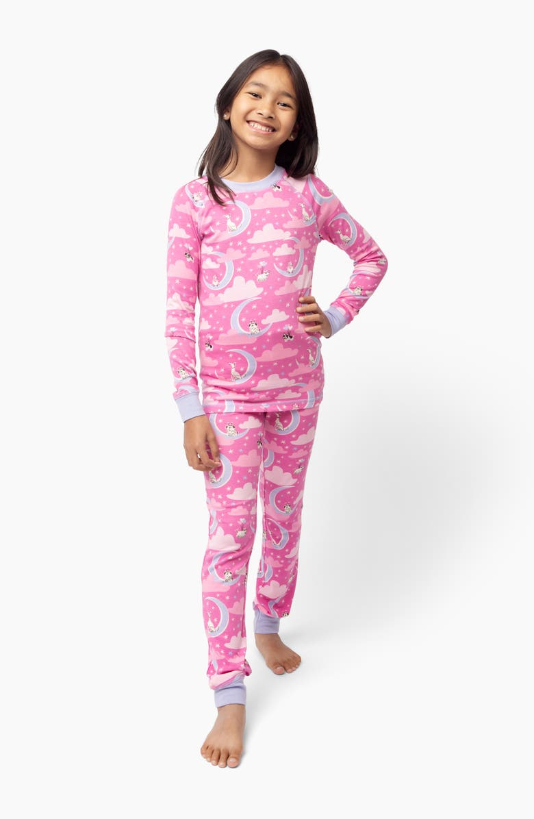 Munki Munki Kids' Moon Dogs Fitted Two-Piece Pajamas, Alternate, color,